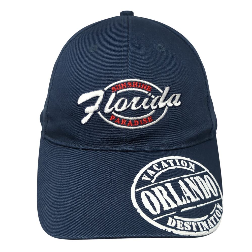 Sunshine Paradise Florida Strapback Hat Blue One Size Vacation Destination